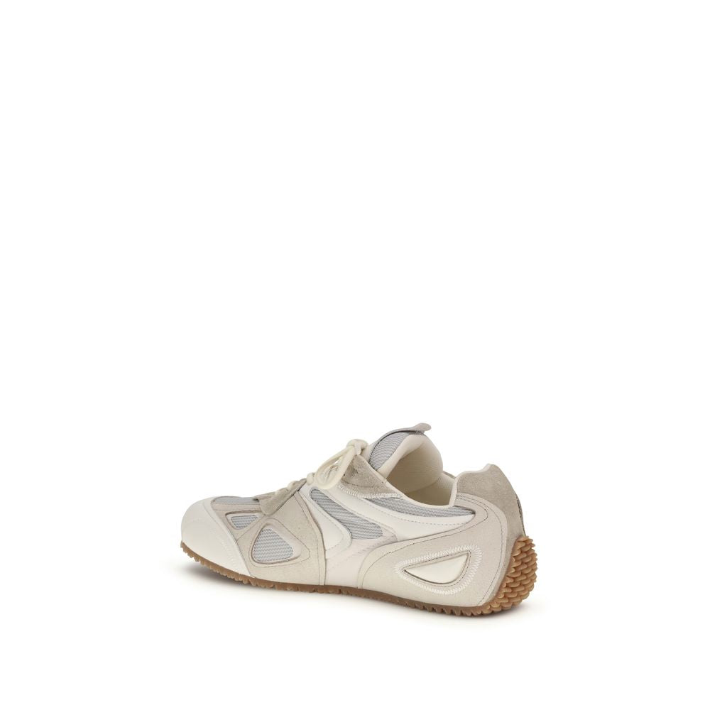 Beige Calf Leather Bos Taurus Low Top Sneakers
