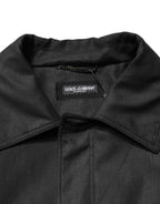 Black Pockets Collared Trench Coat Jacket