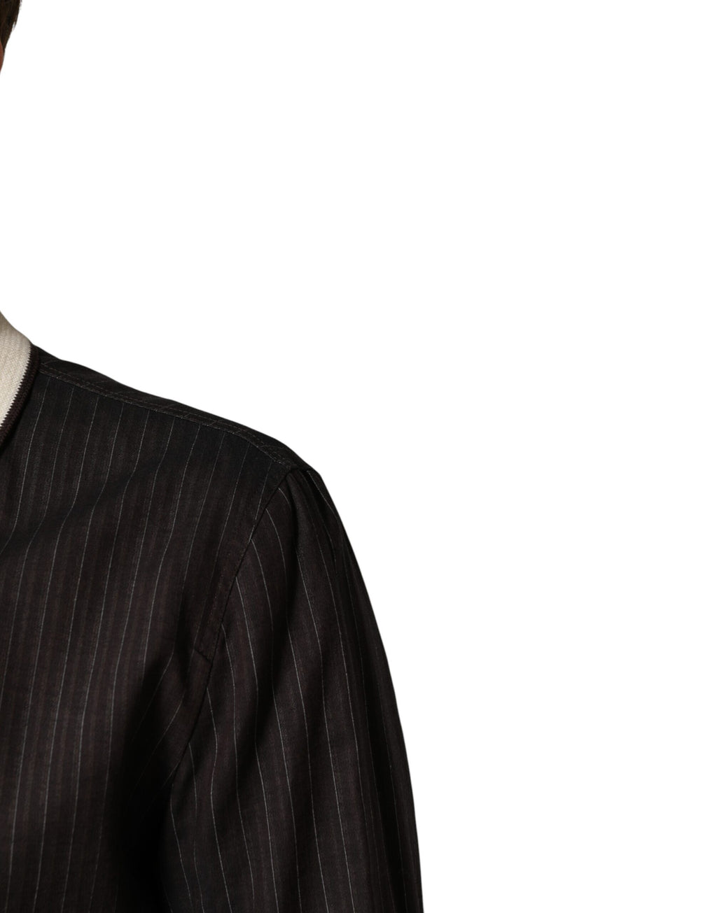 Brown Contrast Stripe Men Bomber Jacket