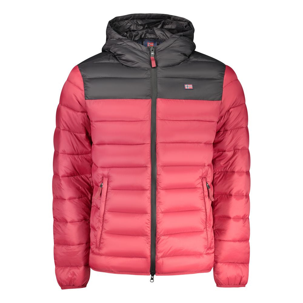 Red Polyamide Mens Jacket