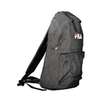 Black Polyester Men Backpack