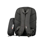 Black Polyester Men Backpack