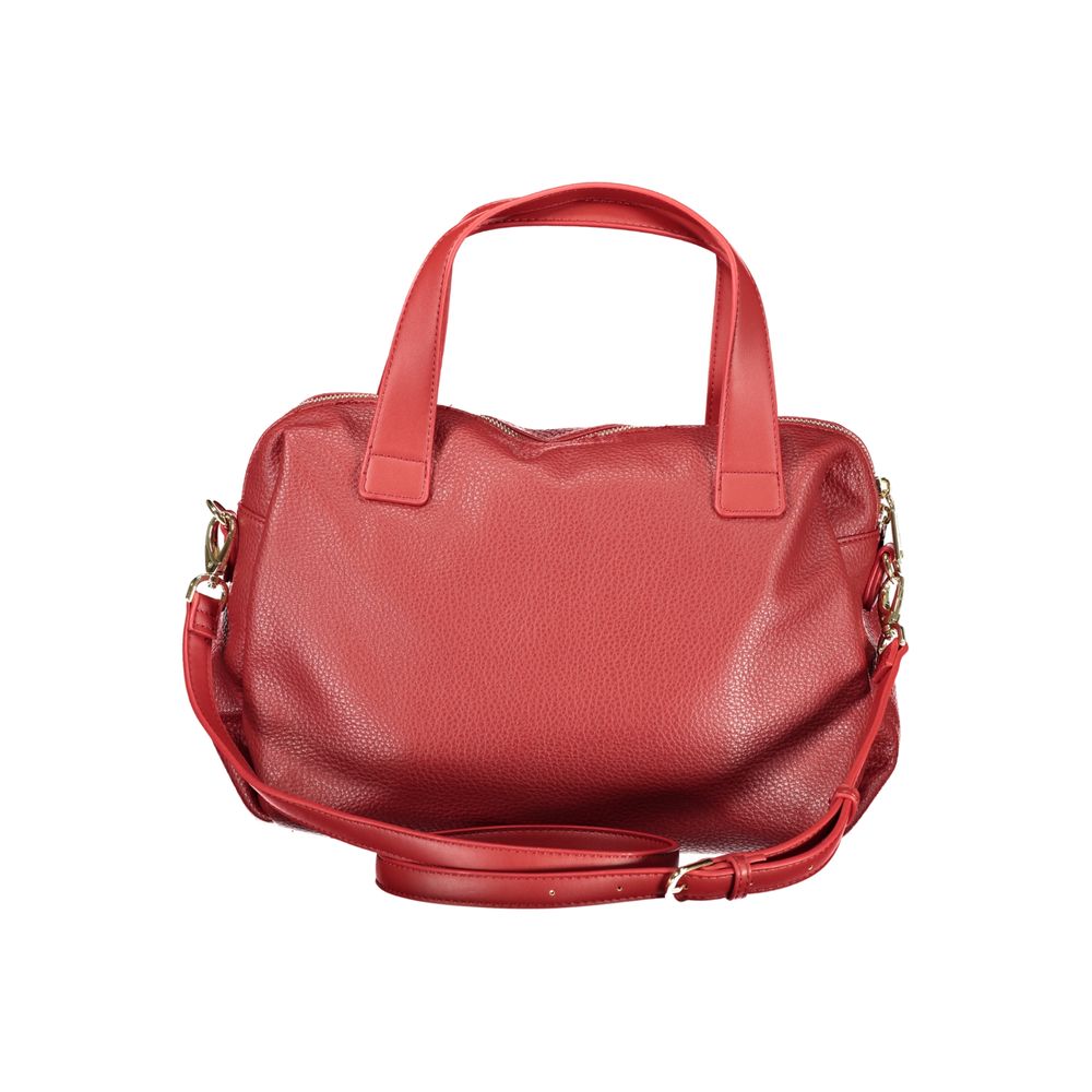 Red Polyurethane Women Handbag