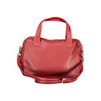 Red Polyurethane Women Handbag