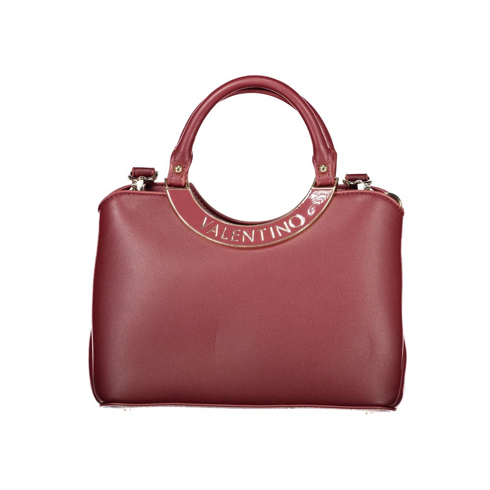 Red Polyurethane Women Handbag