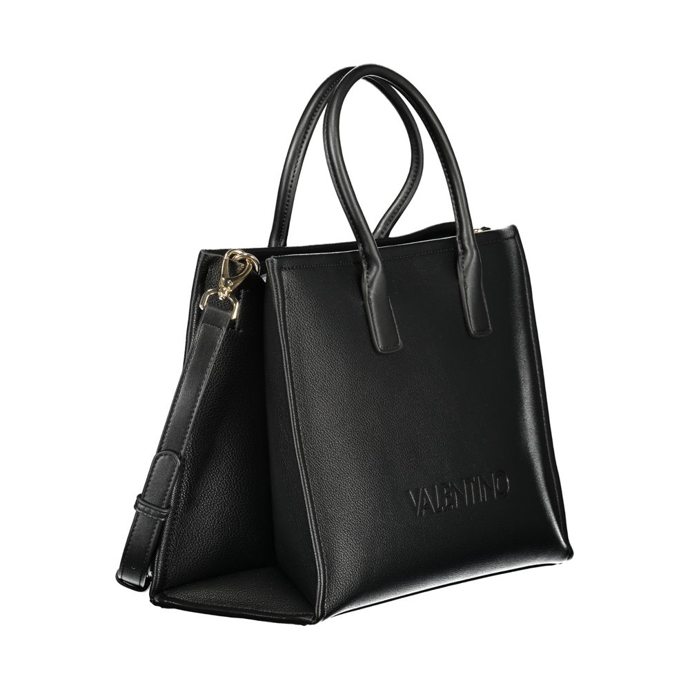 Black Polyurethane Women Handbag