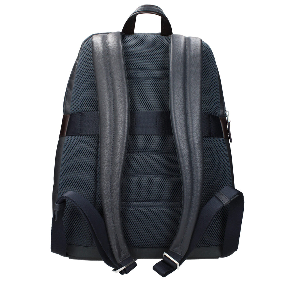 Gray Leather Backpack