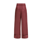 Bordeaux Silk Dress Pants